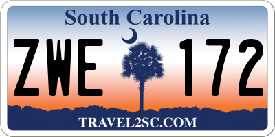 SC license plate ZWE172