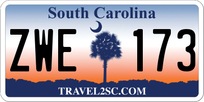 SC license plate ZWE173