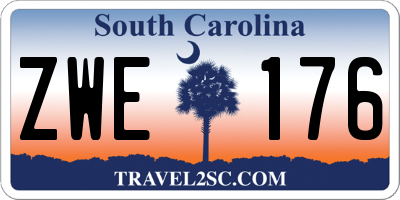 SC license plate ZWE176