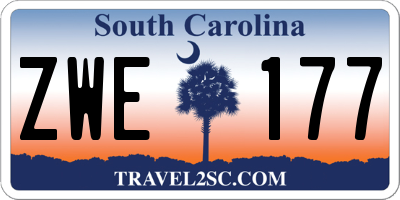 SC license plate ZWE177