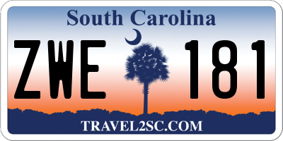 SC license plate ZWE181