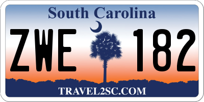 SC license plate ZWE182