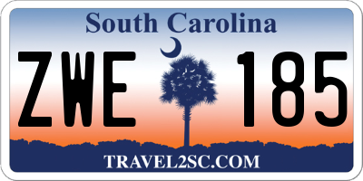 SC license plate ZWE185