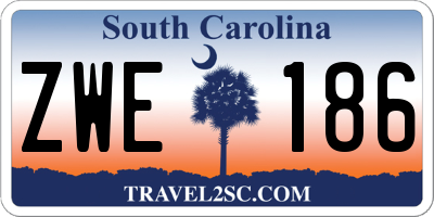 SC license plate ZWE186