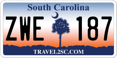 SC license plate ZWE187