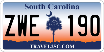 SC license plate ZWE190