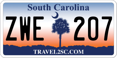 SC license plate ZWE207