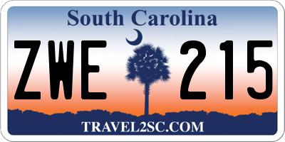 SC license plate ZWE215