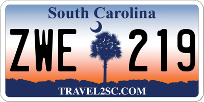 SC license plate ZWE219
