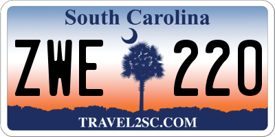 SC license plate ZWE220