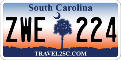 SC license plate ZWE224