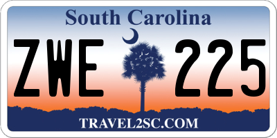 SC license plate ZWE225