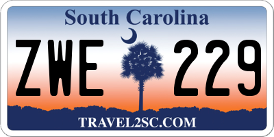 SC license plate ZWE229