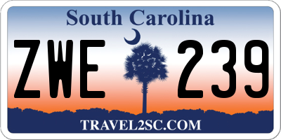 SC license plate ZWE239