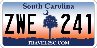 SC license plate ZWE241