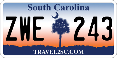 SC license plate ZWE243