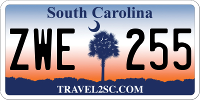 SC license plate ZWE255