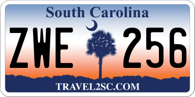 SC license plate ZWE256