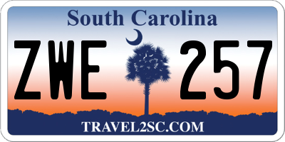 SC license plate ZWE257