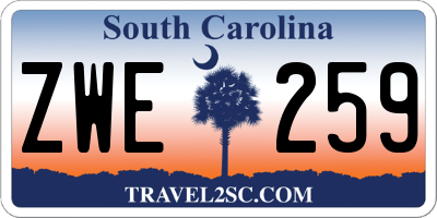 SC license plate ZWE259