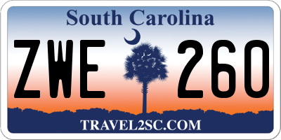SC license plate ZWE260