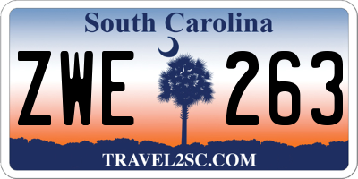 SC license plate ZWE263