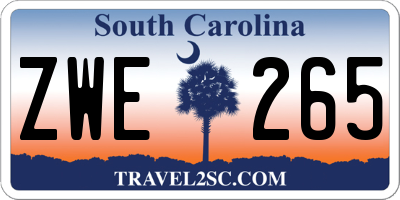 SC license plate ZWE265