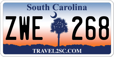 SC license plate ZWE268