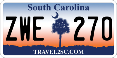 SC license plate ZWE270
