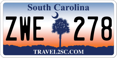 SC license plate ZWE278
