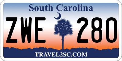 SC license plate ZWE280