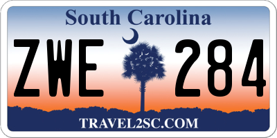 SC license plate ZWE284