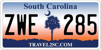 SC license plate ZWE285