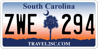 SC license plate ZWE294