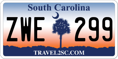 SC license plate ZWE299
