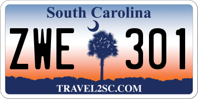 SC license plate ZWE301