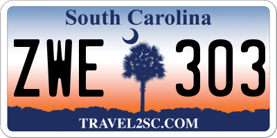 SC license plate ZWE303