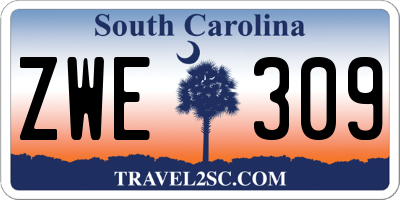 SC license plate ZWE309