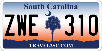 SC license plate ZWE310