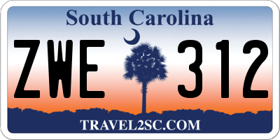 SC license plate ZWE312