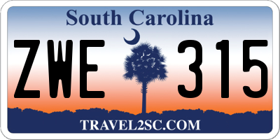 SC license plate ZWE315
