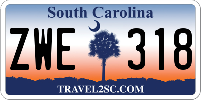 SC license plate ZWE318