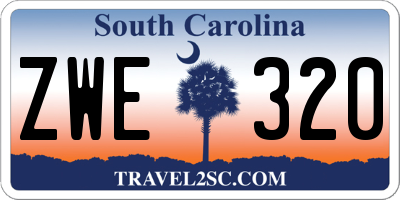 SC license plate ZWE320