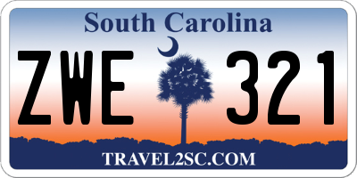 SC license plate ZWE321