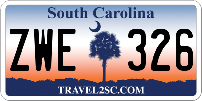 SC license plate ZWE326