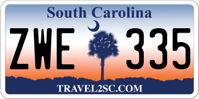 SC license plate ZWE335