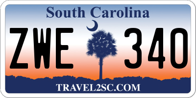 SC license plate ZWE340