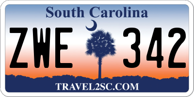 SC license plate ZWE342
