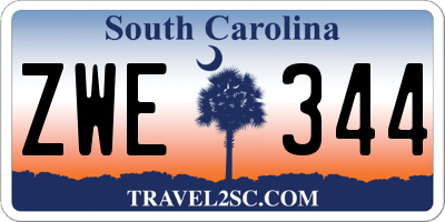 SC license plate ZWE344