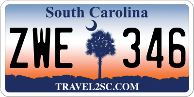 SC license plate ZWE346